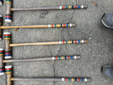 Vintage Collection of Croquet Mallets and Grass Hoops- Set of 14