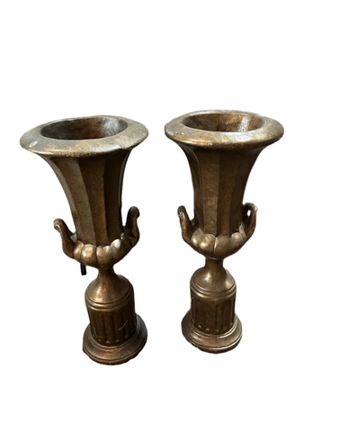 Pair of Brass Standing Indoor Planters