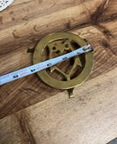 Small Brass Owl Heart Round Trivet