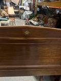 Double Twin Wooden Headboard With Brass Accents