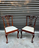 Pair of Maitland Smith Ball and Claw Feet Design Wooden Dining Chairs