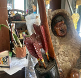 Large Wooden Hand Made Native American Life Size Sculpture