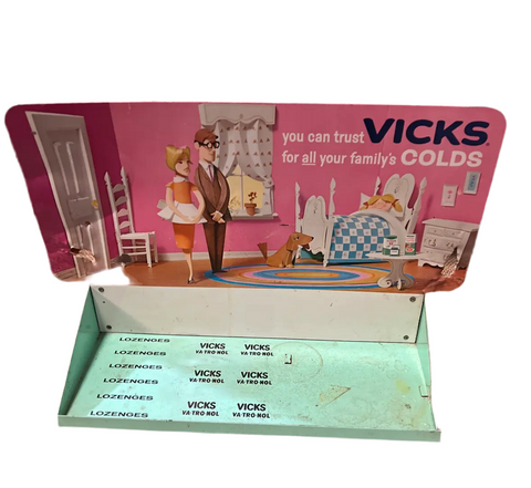 Vintage Metal Vicks Store Display