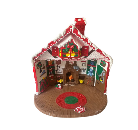 Large Ceramic Colorful Santa's Workshop Christmas Piece