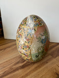 Asian Oversized Ceramic Hand Painted Egg- Condition Issues