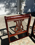 Antique Harp Lyre Back Wooden Dining Chairs- Set of 4