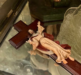 Vintage Resin Jesus on the Cross Figurine