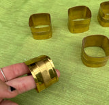 Collection of Square Brass Napkin Rings- Set of 7