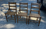 Collection of Short Wooden Ladder Back Chairs- Set of 3