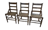 Collection of Short Wooden Ladder Back Chairs- Set of 3