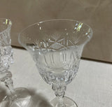 Trio of Detailed Etched Crystal Champagne Glasses