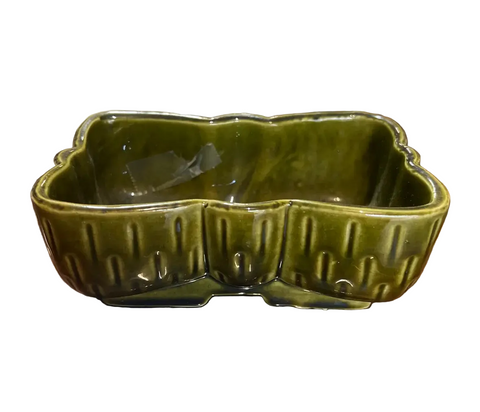 1970s Ceramic Green Decorative Catchall