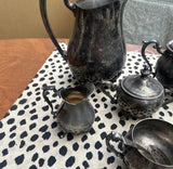 Vintage Patina Silver Tea Set- 9 Pieces Total
