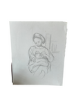 Drawing of African Woman and Pet Cat