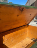 Late 19th Century Pennsylvania Dutch Forrest Green and Natural Wood Hope Chest