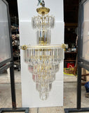 Large Wedding Lucite and Brass Chandelier