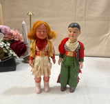 Pair of Petite Ceramic Handmade Dolls