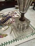 Vintage Small Glass Detailed Art Deco Lamp