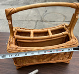 Hand Woven Wicker and Bamboo Desk Organizing Basket