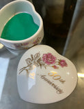 Small Ceramic 50th Anniversary Heart Shaped Box