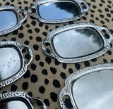 Collection of Miniature Silver Etched Serving Trays- Set of 6