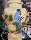 1970s Ceramic Detailed Table Lamp With Bird Accents- Condition Issues