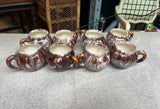 Collection of Vintage Purple Pottery Mugs- Set of 8