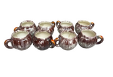 Collection of Vintage Purple Pottery Mugs- Set of 8