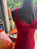 Vintage Calvin Klein Red Silk Floor Length Dress- Size 4