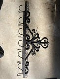 French Iron Scrolling Plant and Tea Cup Holder Wall Hanging