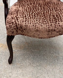 Vintage Leopard Print Cushioned Wooden Chair