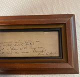 Vintage Handwritten Quote, Signed and Framed