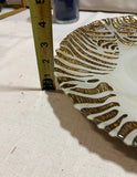Large Zebra Platter With Gold Accents
