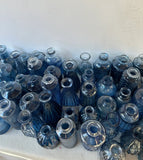 (Rentable Only) Collection of Blue Glass Miniature Vases for Party, Wedding, Photo Shoots- Set of 66