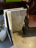Geometric Marble Table and Scalloped Glass Top