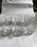 Collection of Small Glasses With Etched Accents- Set of 6