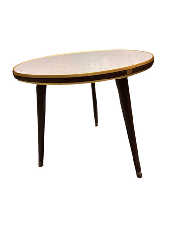 Stone Top Stool With Gold Accents