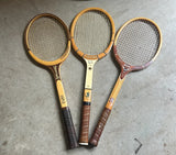 Vintage Spalding and Davis Trio of Wooden Tennis Rackets