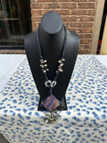 Purple Beaded Stone Necklace