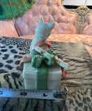 Small Lennox Ceramic Christmas Cat With Presents
