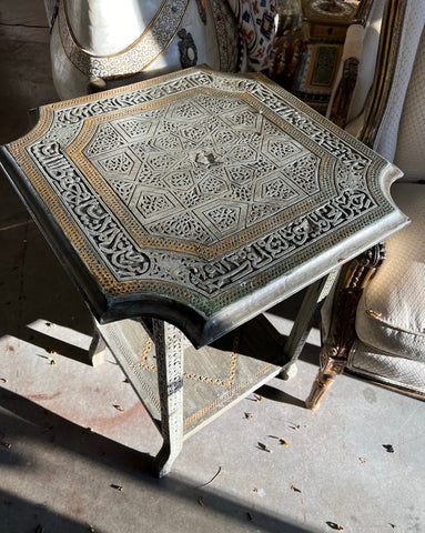 Hand Carved Grey Antique Table