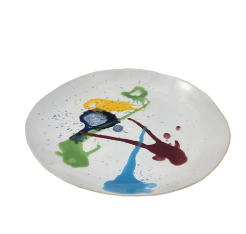 Splatter Paint Handmade Pottery Plate