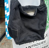 90's Simple Black Purse With Chain Strap Details