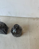 Instant Collection of Charcoal Colored Glass Miniature Vases- Set of 3