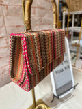 Small Colorful Boho Hand Bag With Bamboo Handle