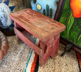 Vintage Red Wooden Miniature Stool