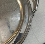 Pair of Large Round Silver Etched Serving Trays