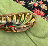 Hand Made Abstract Pottery Painted Ashtray