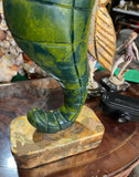 Vintage Green Tall Seahorse Sculpture