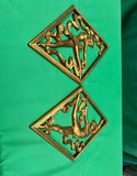 Pair of Gold Syroco Figurative Wall Hangings